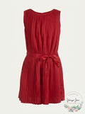 Tommy Hilfiger Kids Pleated Sleeveless Dress, Size Medium