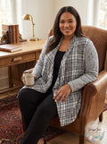 Style and Co Womens Jacquard Draped Cardigan, Deep Black, 2X