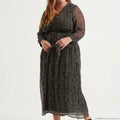 Lucky Brand Plus Dot Print Maxi Dress, Size 3X