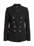 Aqua Women's Double Breasted Blazer, Black, Size Small