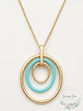 Lucky Brand Chain Circle Ring Necklace (Gold) Necklace