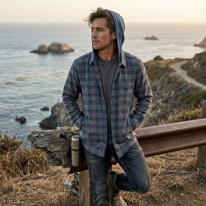 Hurley Mens Crowley Washed Hooded Long Sleeve Shirt, Size Small