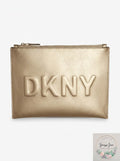 DKNY Mott Pouch Debossed Leather Logo Pouch