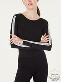 Material Girl Active Juniors Sporty Striped Bodysuit, Size Medium