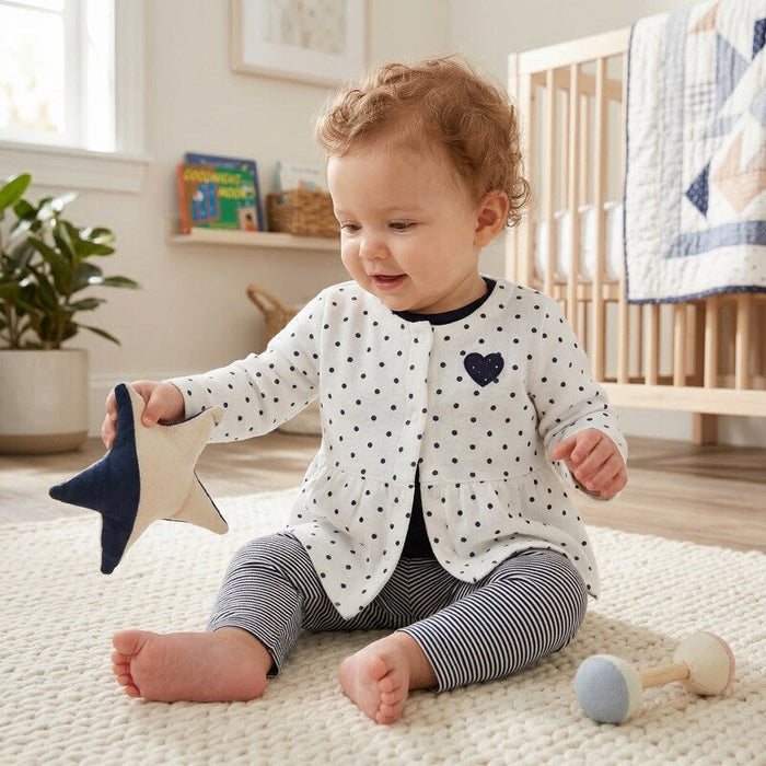 Carters Baby Girls 3-Pc.Bodysuit & Pants Set, Size Newborn
