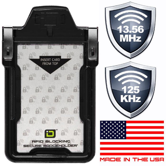 Secure Badge Holder Classic with BloxProx™ - Protects 125Khz HID Prox 1 ID Card Holder
