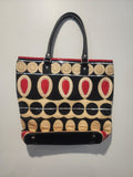 Talbots Women's Shoulder Bag Tote - Red, Black, Tan & Gold with Silver Sequins