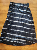 Indigo Skirt Long black & White Tie-Dyed Pull-On Maxi  XL