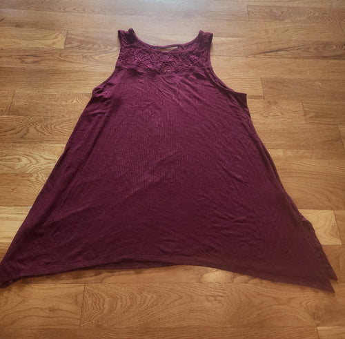 Faded Glory Women's XL 16-18 Sleeveless  Stretch Tank Top with lace an top