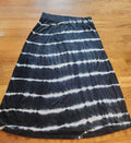Indigo Skirt Long black & White Tie-Dyed Pull-On Maxi  XL