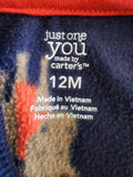 Just One You Carters One Piece Jumpsuit Fleece Size 12 Months Hooded with Moose
