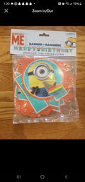 Despicable Me Minion Made Happy Birthday Banner Length 6.25 Ft