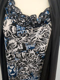 Perseption Concept Women's Black teal Gray and tan Blouse M.