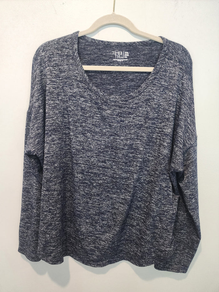 Time & Tru Women's long sleeve Shirt 2xl heather black