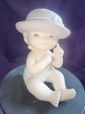 Vintage 1985 Gorham DBGCI Smiling Baby Figurine with floral Hat
