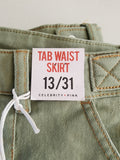 Women's New Green Denim Skirt 13/31 by Celebrity Pink 14.75" long waist 31"