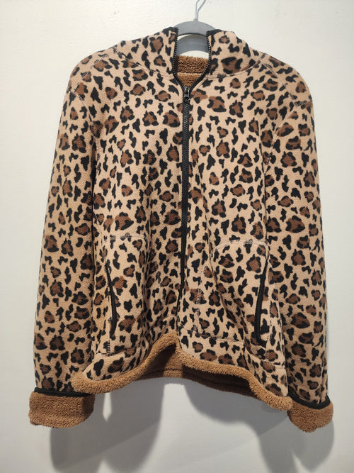 Faded Glory Leopard print  Fleece Jacket M