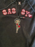 Betty Boop Sassy Black Fleece Zip Hoodie Missy small (4/6)