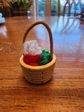 Miniature sewing basket with yarn