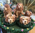 Lion Miniature Tea Set Resin Tray , Pot Sugar Creamer Cups & Saucer 8 Piece Set