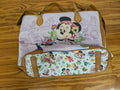 Epcot International Flower & Garden Festival 2018 Tote Bag from Dooney & Bourke - 2018 Passholder Exclusive Handbag (Coated Cotton, Leather Tote Bag, Disney Characters, Gardening, Epcot, Pink, Tan, Multi-color)