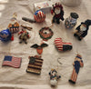 Lot of Patriotic Christmas or 4th of July Ornaments & Figurines Flag Eagle