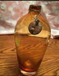 Stunning Vintage Hand-Blown Amber Glass Vase - 10" Tall - Perfect Condition