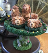 Lion Miniature Tea Set Resin Tray , Pot Sugar Creamer Cups & Saucer 8 Piece Set