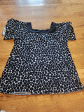 Womens Plus Size 1X Top  Easy Care geometric Print Tunic