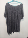 Women's Faded Glory Asymmetrical Shirt heather black short sleeve 16x