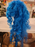 Long, Curly Bright Blue Costume Wig - Cosplay, Halloween, Dress Up
