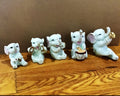 5  Vintage Orchestra band White Porcelain Elephants
