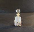 Vtg Perfume Bottle Decanter Rhinestones Purple Pink Jewels Refillable Frosted