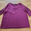 Robert Louis 2x wine Blouse with ladder sleeves and embelleshments