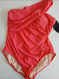 Asymmetrical  Strap One Piece In  Pink By Aqua Green XL 16 swimsuit
