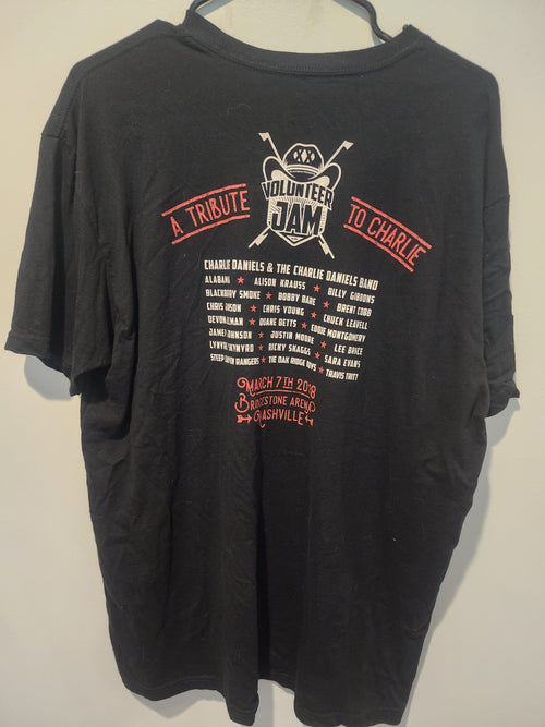 Jammed with Charlie and the Band," with the Volunteer Jam logo Black T-Shirt L