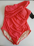 Asymmetrical  Strap One Piece In  Pink By Aqua Green XL 16 swimsuit