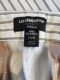 Liz Claiborne  Capris white with Black Pinstripes Career Pants 16 XL