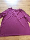 Robert Louis 2x wine Blouse with ladder sleeves and embelleshments