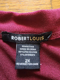 Robert Louis 2x wine Blouse with ladder sleeves and embelleshments