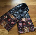 Fall silk scarf by Oscar de la Renta Floral & Leaves
