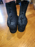 UNISA black velvet paisley embossed Boots size 8