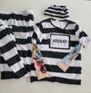 Boy's Prisoner Convict Tattoo Sleeves Child Size L 10-12 Halloween Costume