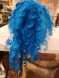 Long, Curly Bright Blue Costume Wig - Cosplay, Halloween, Dress Up