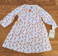 NWT Girls Hudson Baby Candy Cane Christmas Cotton Dress 6-9 Months