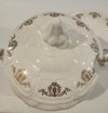 Vintage Porcelain Soup Tureen and plate  Gold Floral Design