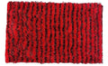 DaDa Bedding Shaggy Soft Rectangle Door Mat Bath Carpet Rug - 20" x 32", Striped Red & Black