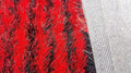 DaDa Bedding Shaggy Soft Rectangle Door Mat Bath Carpet Rug - 20" x 32", Striped Red & Black