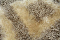 DaDa Bedding Shaggy Soft Viscose Champagne Brown Geometric Diamond Large Area Carpet Rug