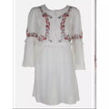Max Studio London Ruffle-Sleeve Embroidered Floral Slip Maxi Dress,Small/Floral